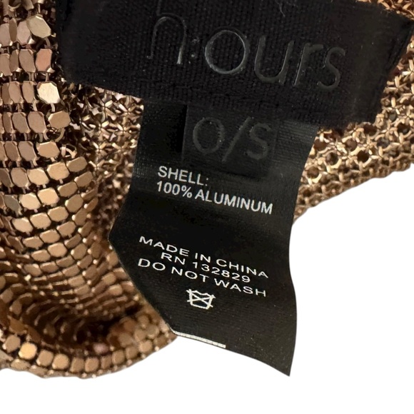 h:ours Imogen Mini Dress Chainmail Metal Links Gold Medieval One Size - Picture 10 of 10